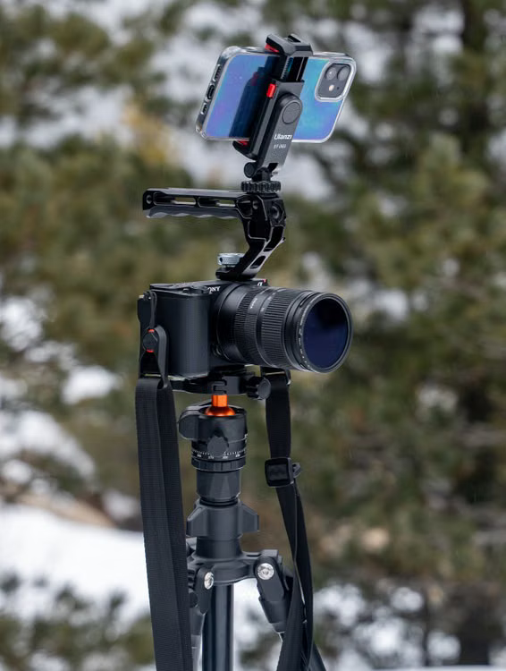 aluminum tripod outdoors