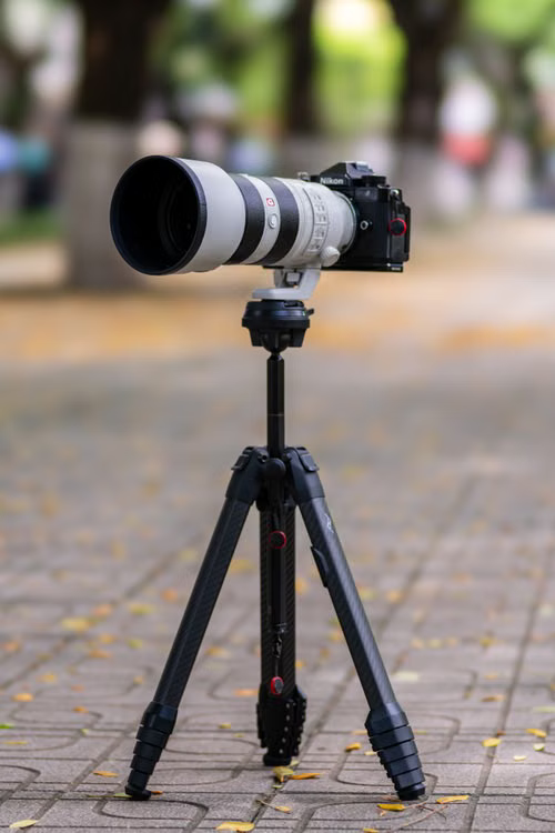 Carbon tripod setup outdoors
